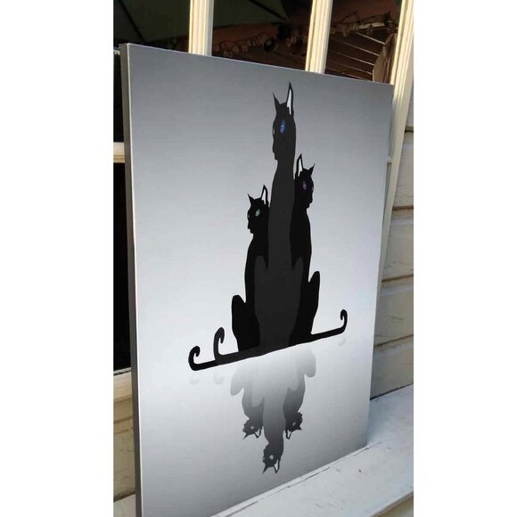 "ALLEY CATS" Original Art Canvas Giclee Wrap - Picture 2 of 8